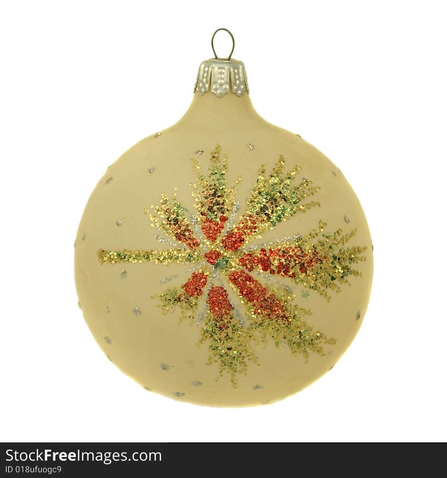 Snowflake ornamented christmastree decor isolated on white. Snowflake ornamented christmastree decor isolated on white