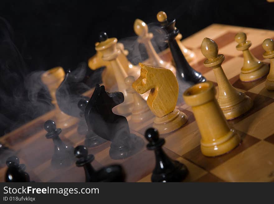 Variants chess composition on black background