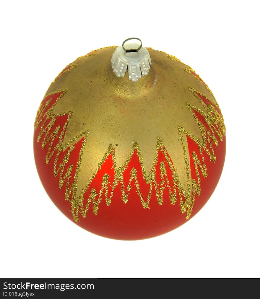 Isolated red christmastree ornament