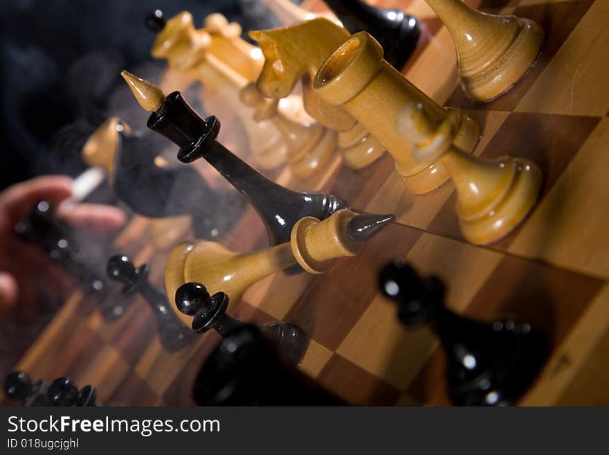 Variants chess composition on black background