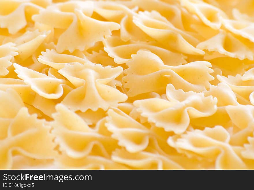 Fresh uncooked raw italian pasta