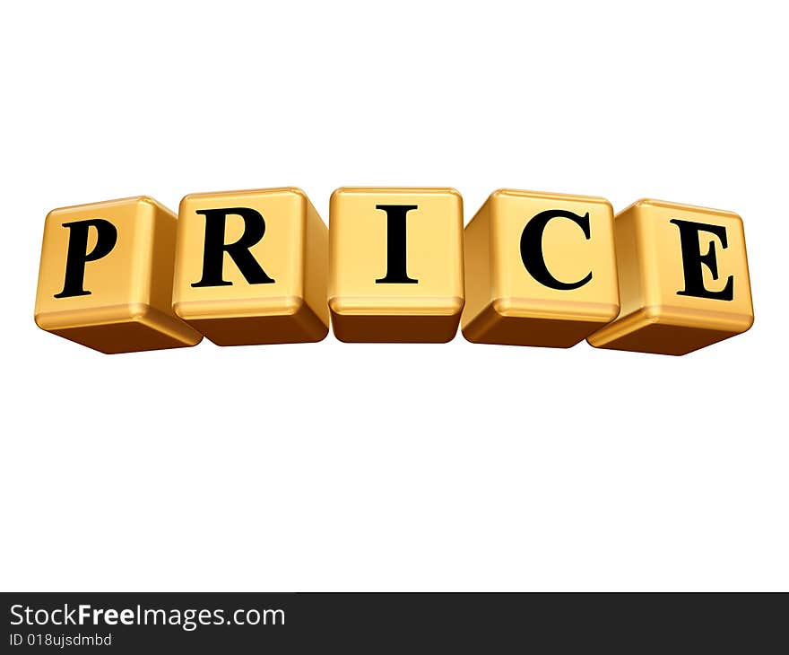 Golden Price Isolated