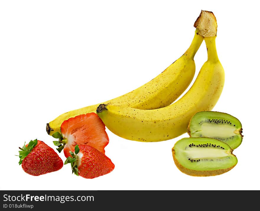 Grapes, a pear and plums isolated on a white background. Grapes, a pear and plums isolated on a white background