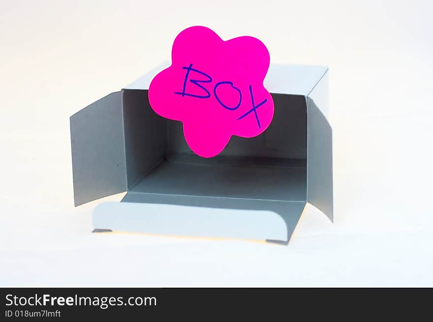 Open cardboard white box - isolated