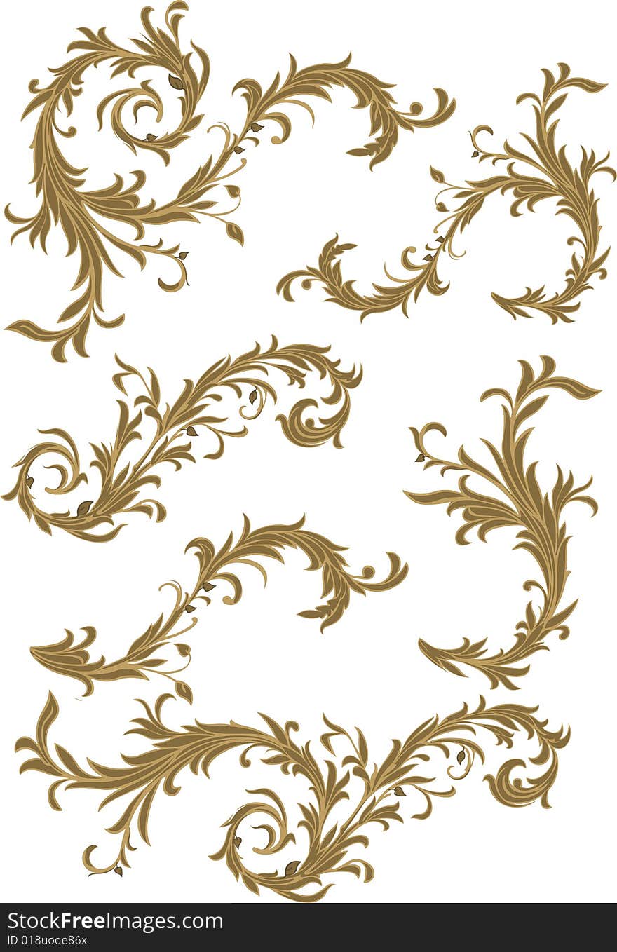 Vector scene floral design element. Vector scene floral design element