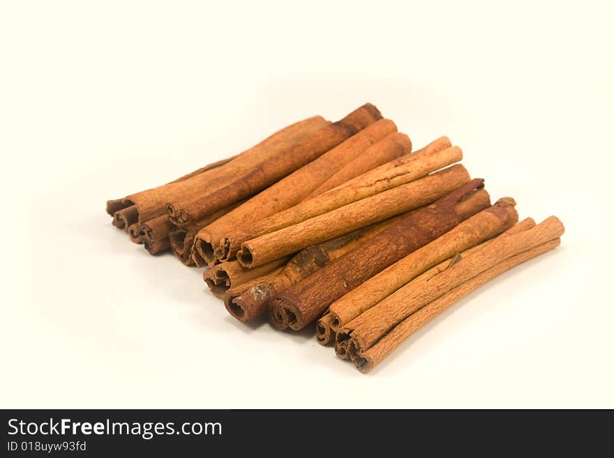 Cinnamon sticks isolated on white