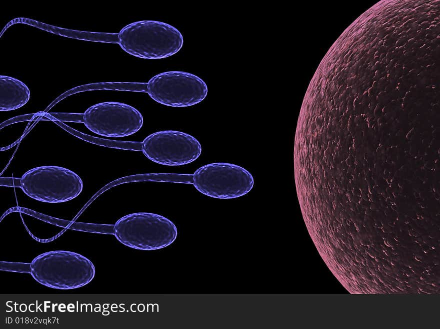 Sperm Attack isolated in black background