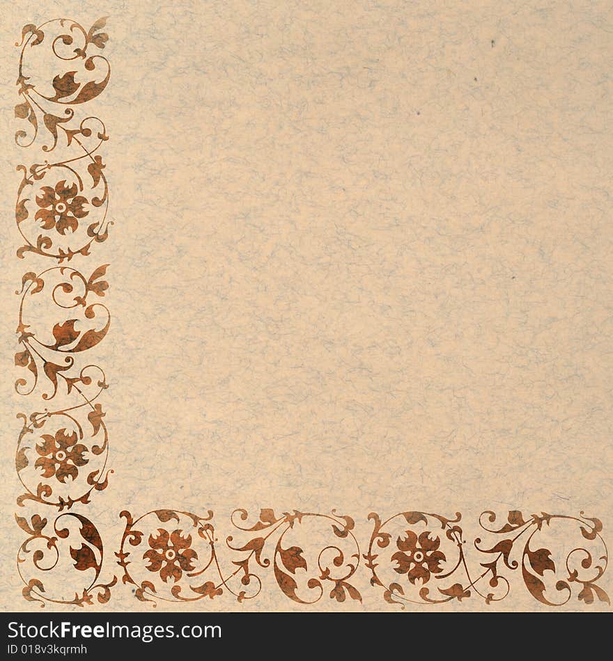 Old paper with floral pattern