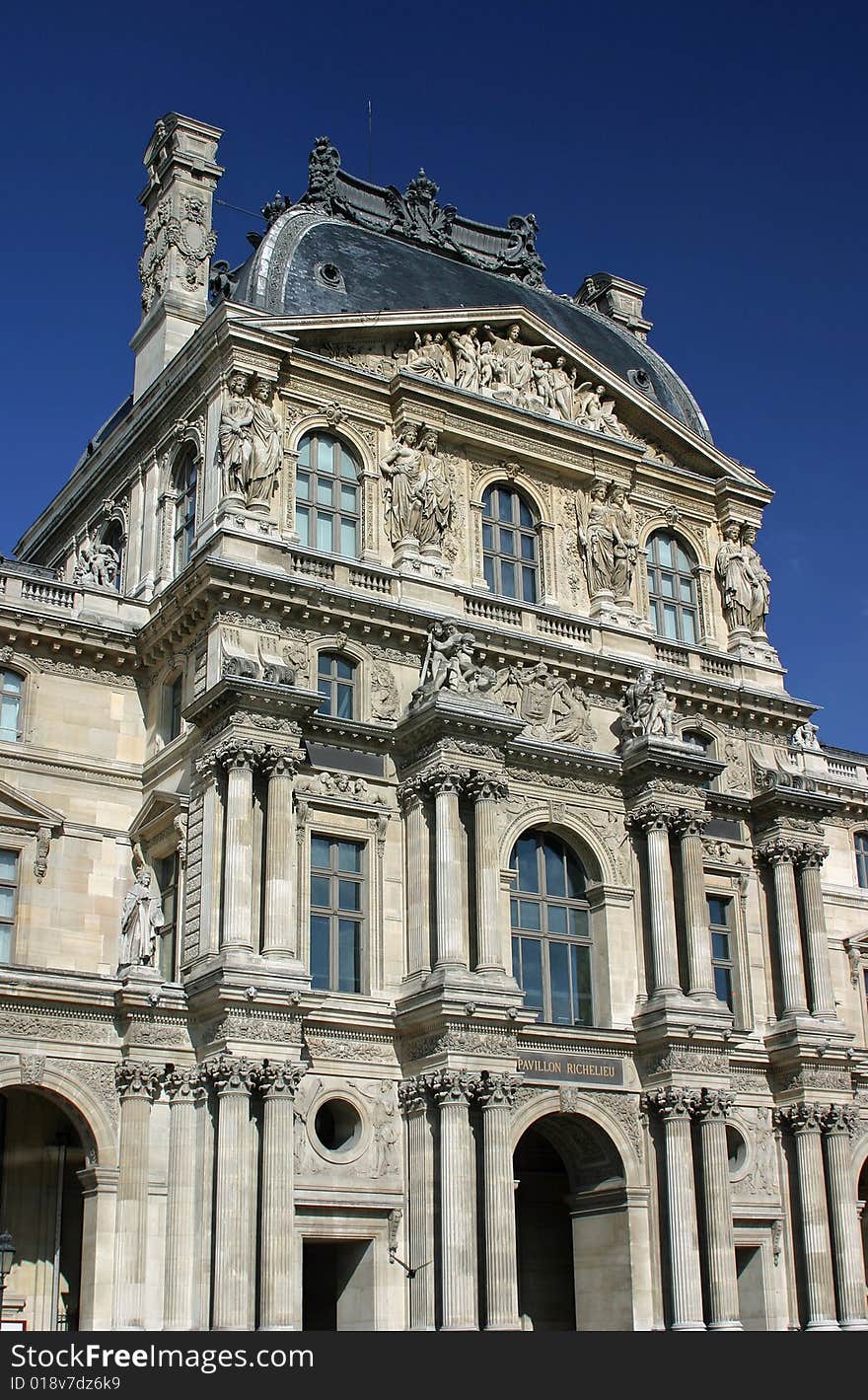 The Louvre view of building details.