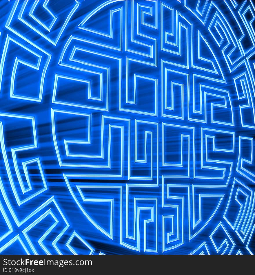 Blue round labyrinth