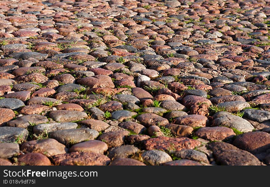 Cobbled roadway