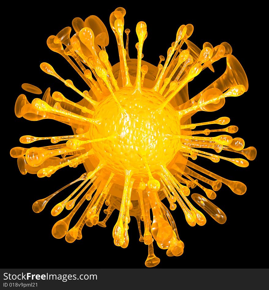 Microbe isolated in black background