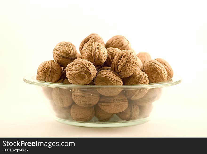 A bunch of nuts in a glass ball