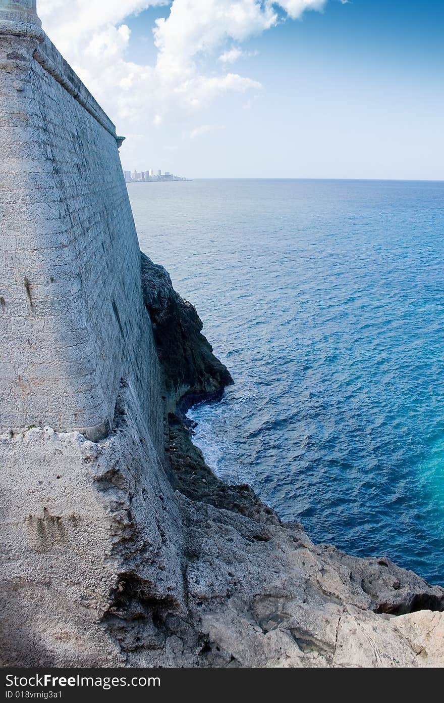 Wall of El Morro. Havana, Cuba.