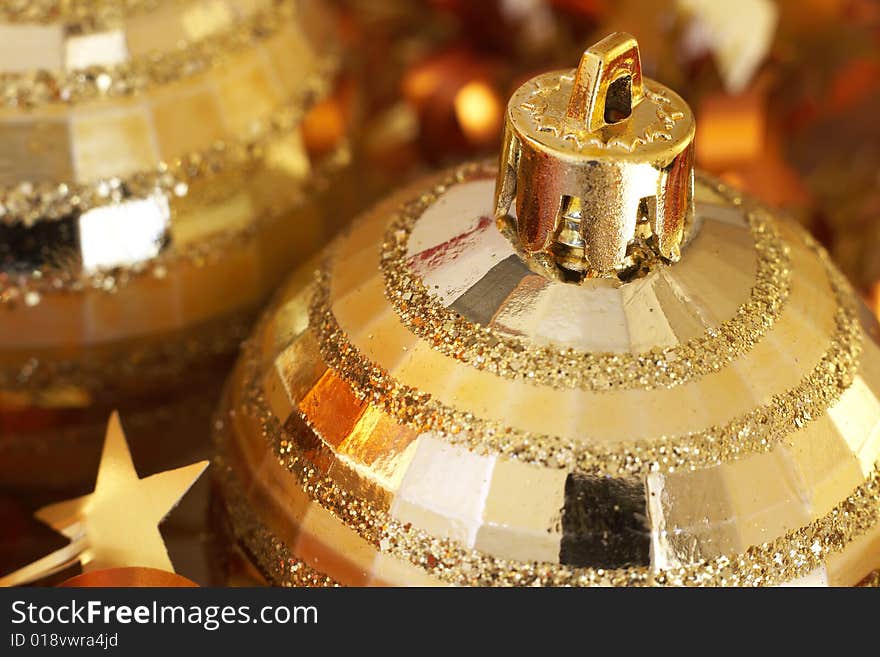 Golden Christmas Baubles