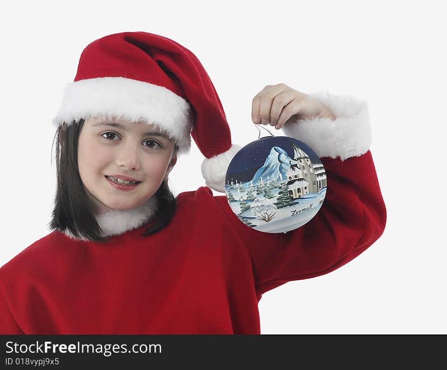 Pretty girl with Christmas clothes