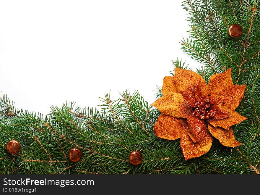 Christmas decoration on white background