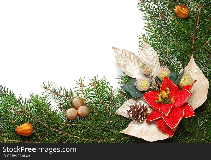 Christmas decoration on white background