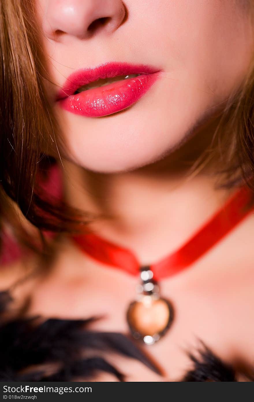 Close-up of sensual female lips