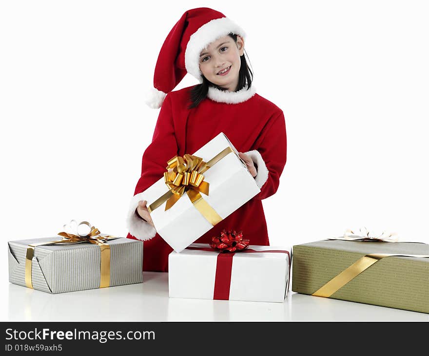 X-mas little girl with presents