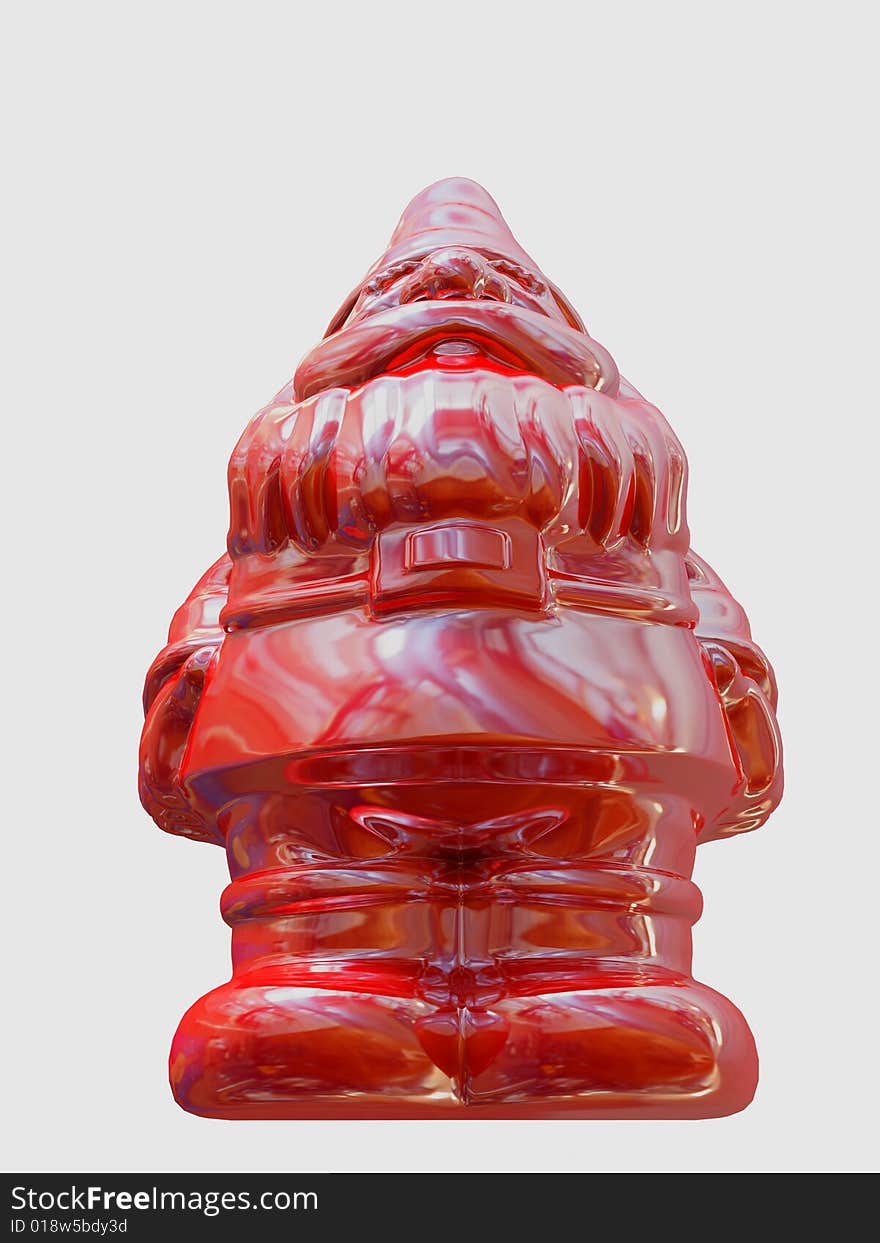 Image of 3d red santa. White background. Image of 3d red santa. White background.