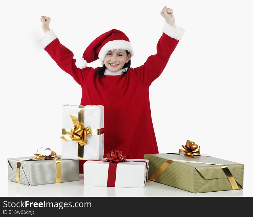 X-mas Little Girl With Presents