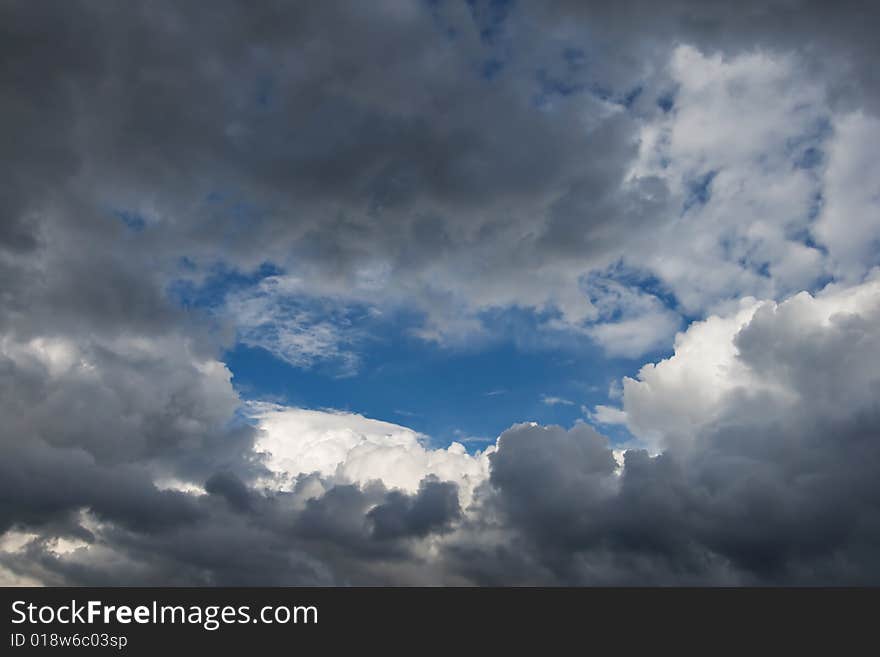 Hole in clouds