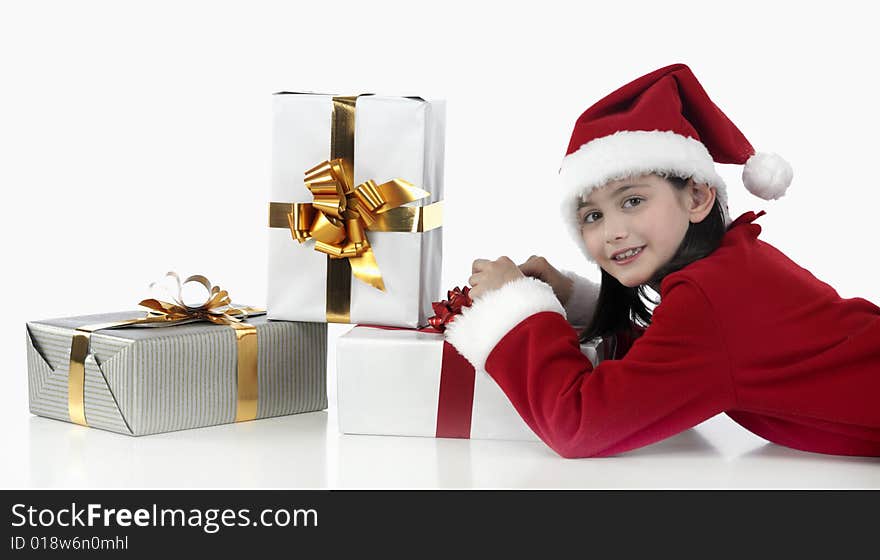 X-mas little girl with presents