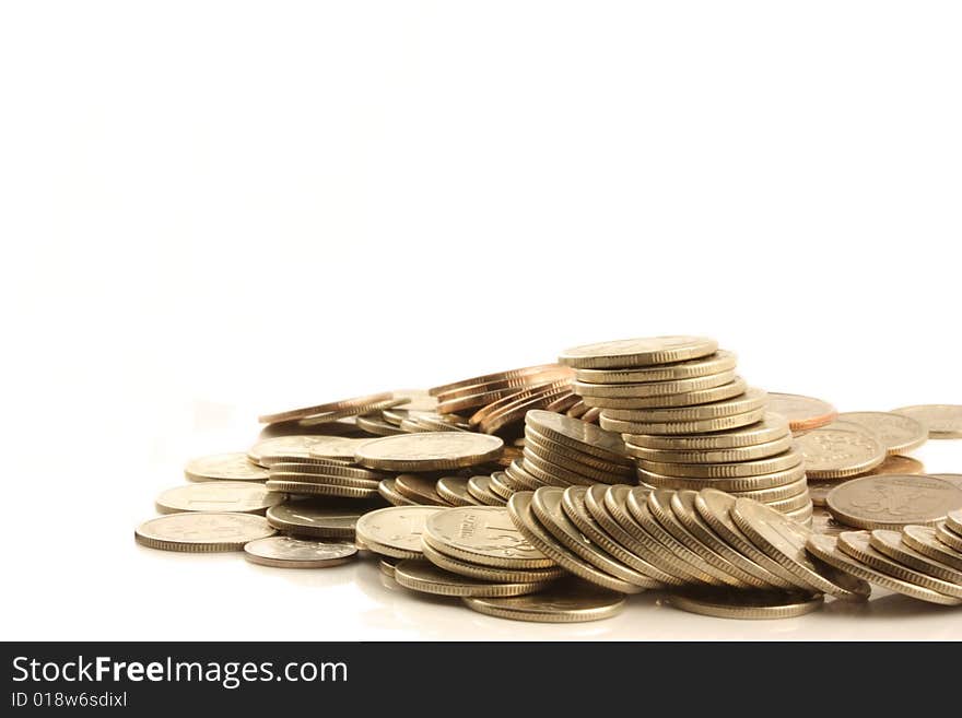 Coins isolated on a white background. Coins isolated on a white background