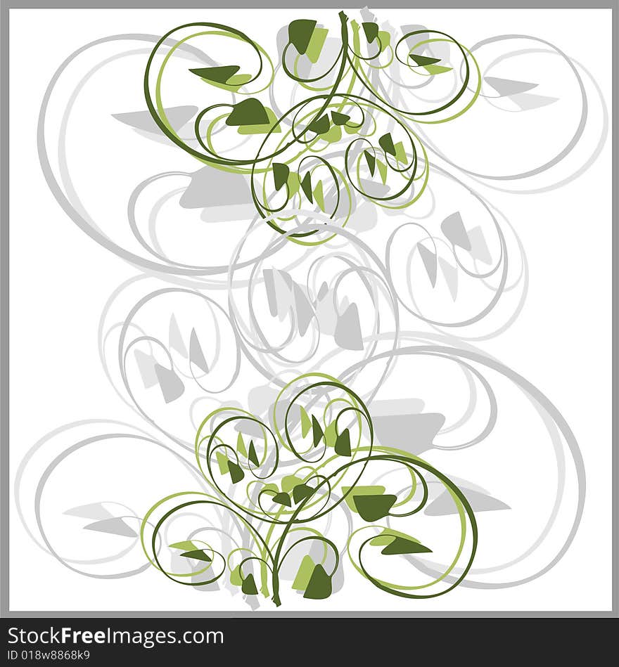 Green abstract curlicues. Vector illustration