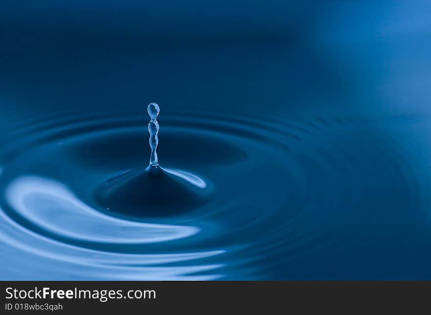 Water droplets close up in blue. Water droplets close up in blue