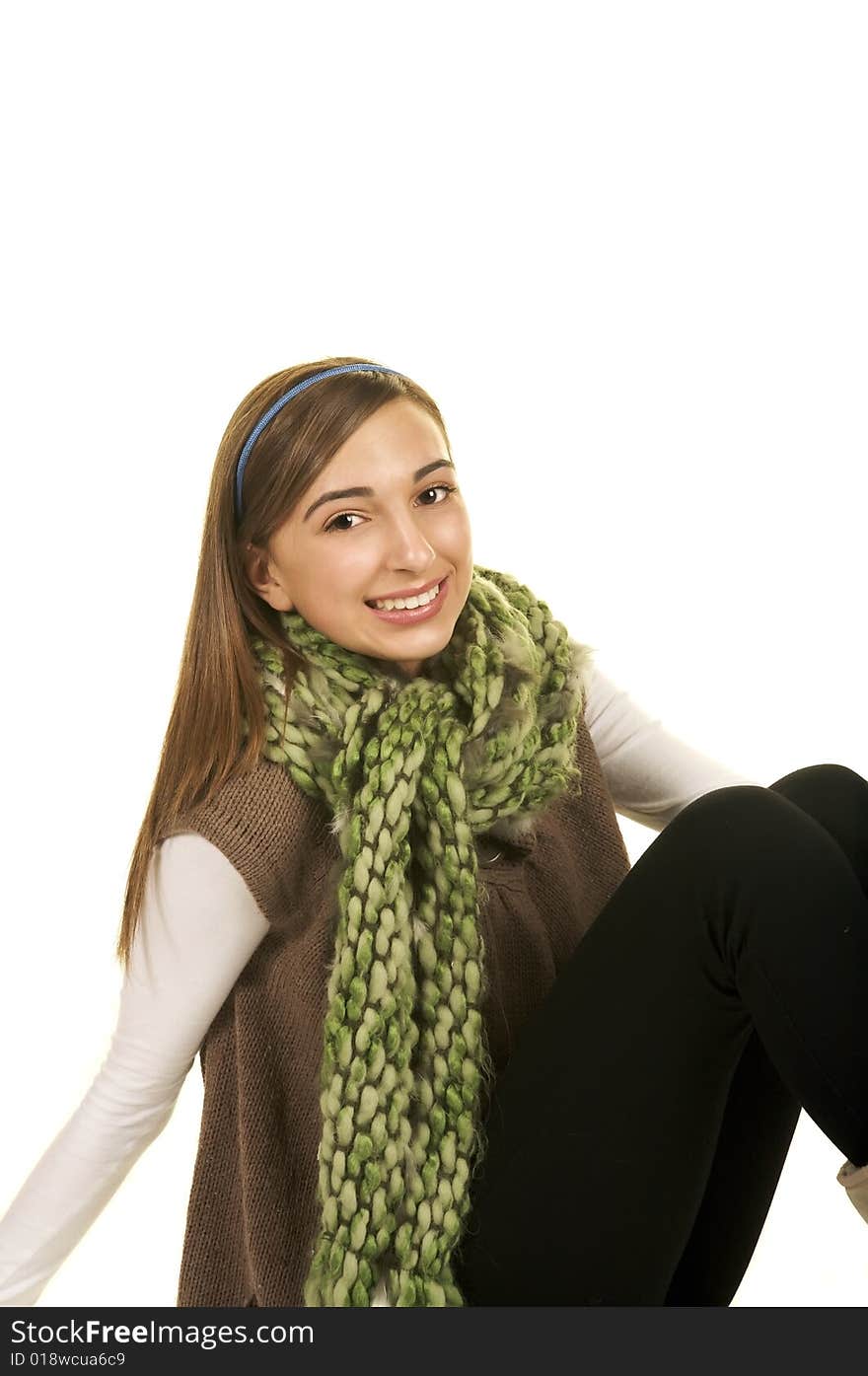 Portrait of a beautiful brunette teenage girl with a nice smile. Portrait of a beautiful brunette teenage girl with a nice smile