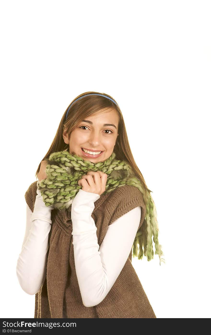 Portrait of a beautiful brunette teenage girl with a nice smile. Portrait of a beautiful brunette teenage girl with a nice smile