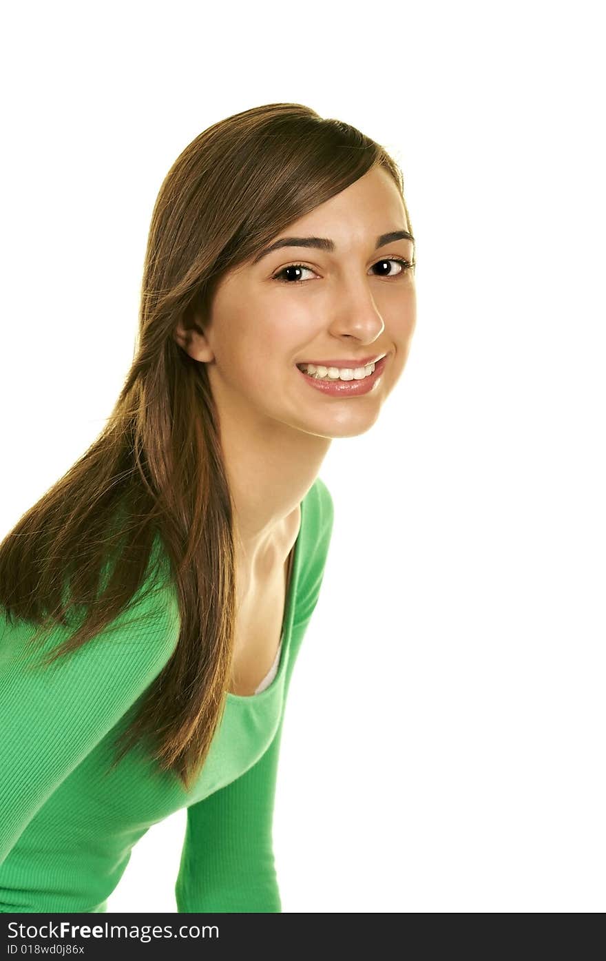 Portrait of a beautiful brunette teenage girl with a nice smile. Portrait of a beautiful brunette teenage girl with a nice smile