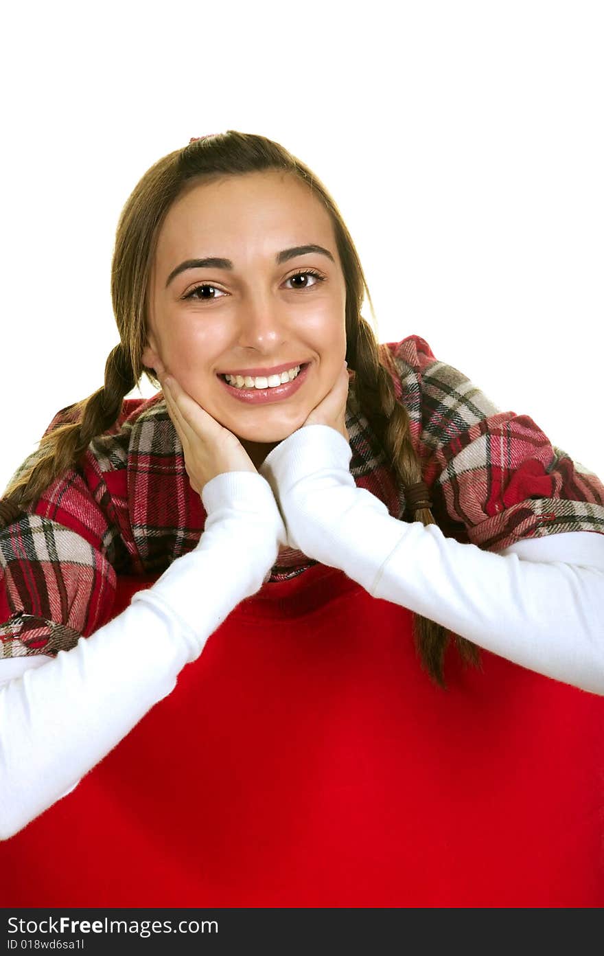 Portrait of a beautiful brunette teenage girl with a nice smile. Portrait of a beautiful brunette teenage girl with a nice smile