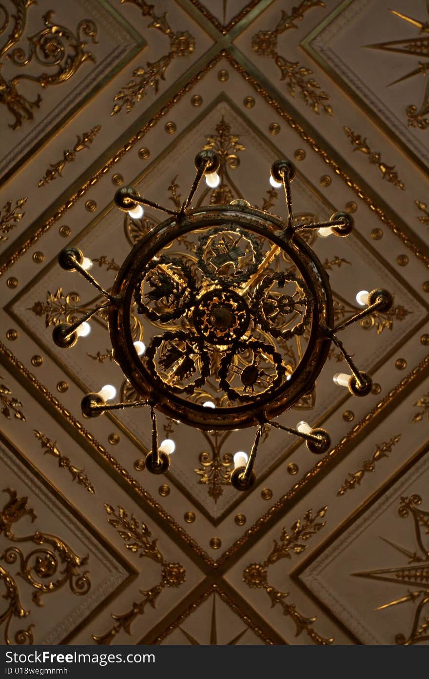 The chandelier in a church as background. The chandelier in a church as background