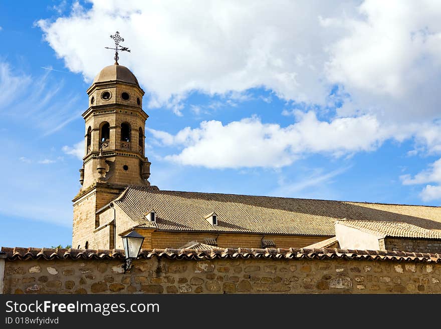 Beautiful famous belfry of Cathedral Baeza