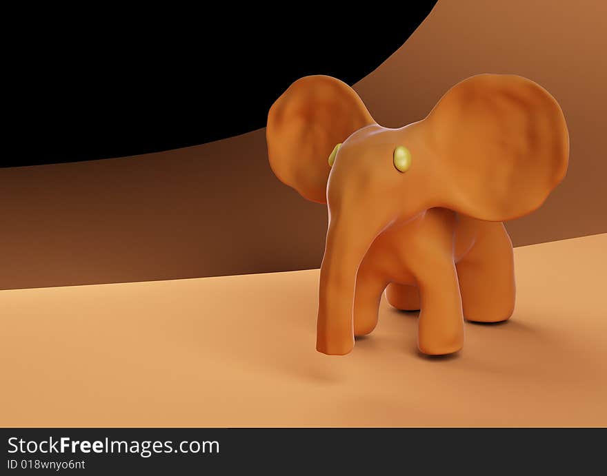 Small toy elephant on studio background. Small toy elephant on studio background