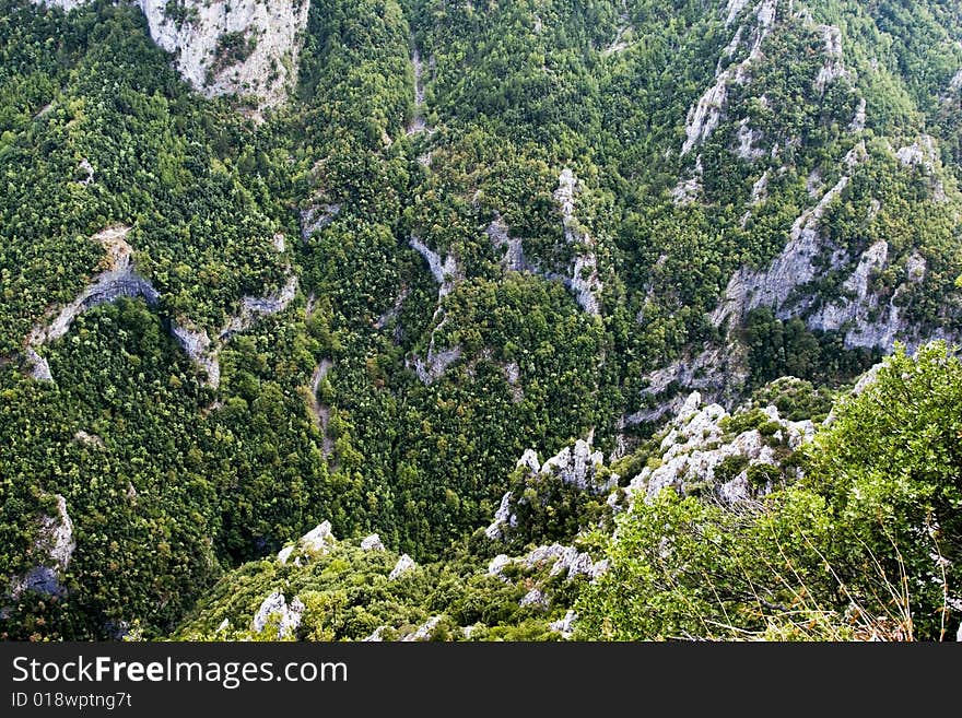 Green hills of Mount Olympus