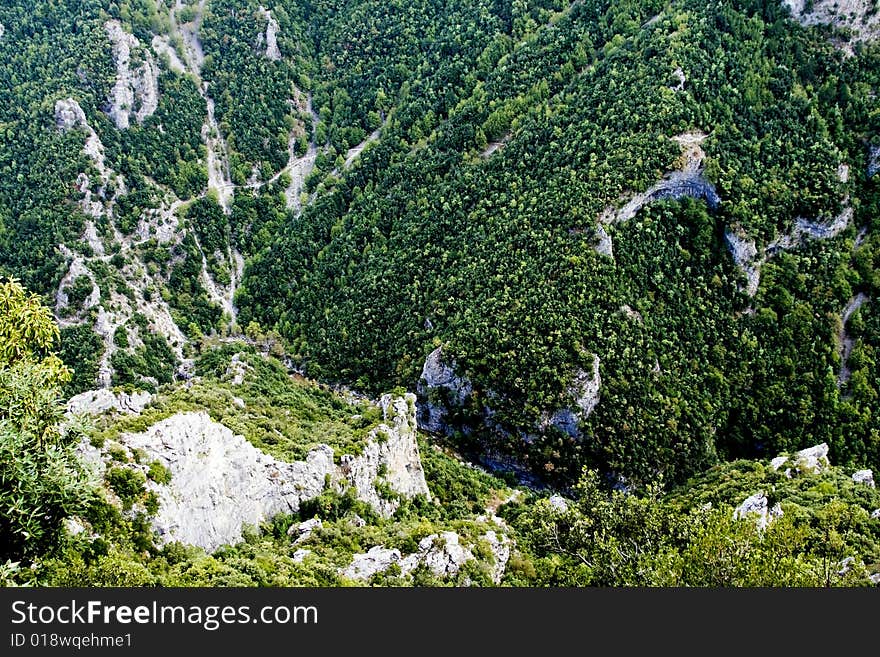 Green hills of Mount Olympus