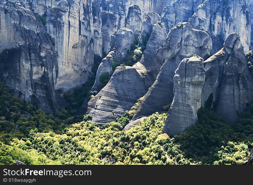 View on the magnificent meteora and its monasteries