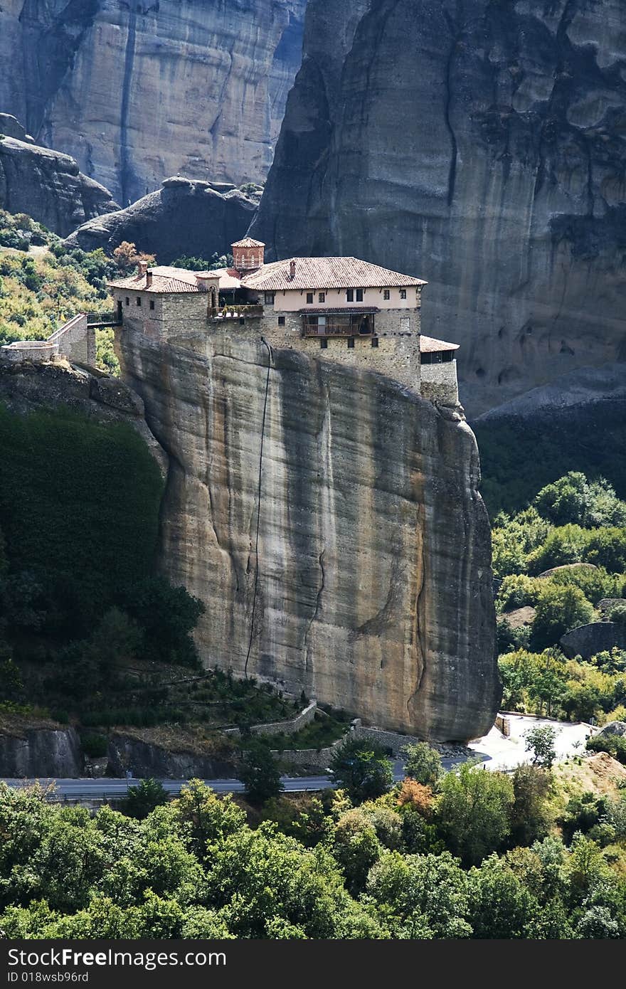 View on the magnificent meteora and its monasteries