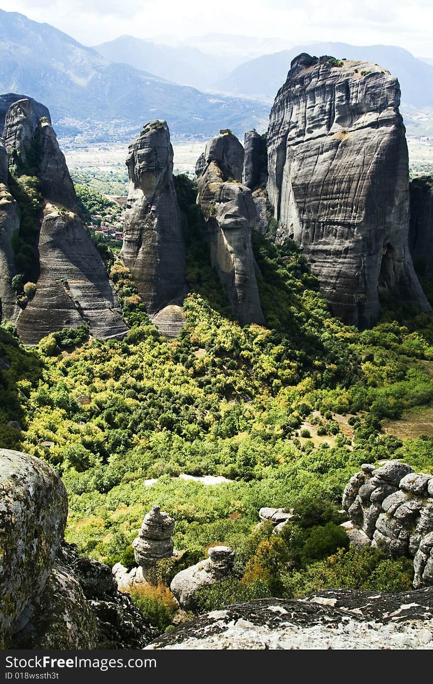 View on the magnificent meteora and its monasteries