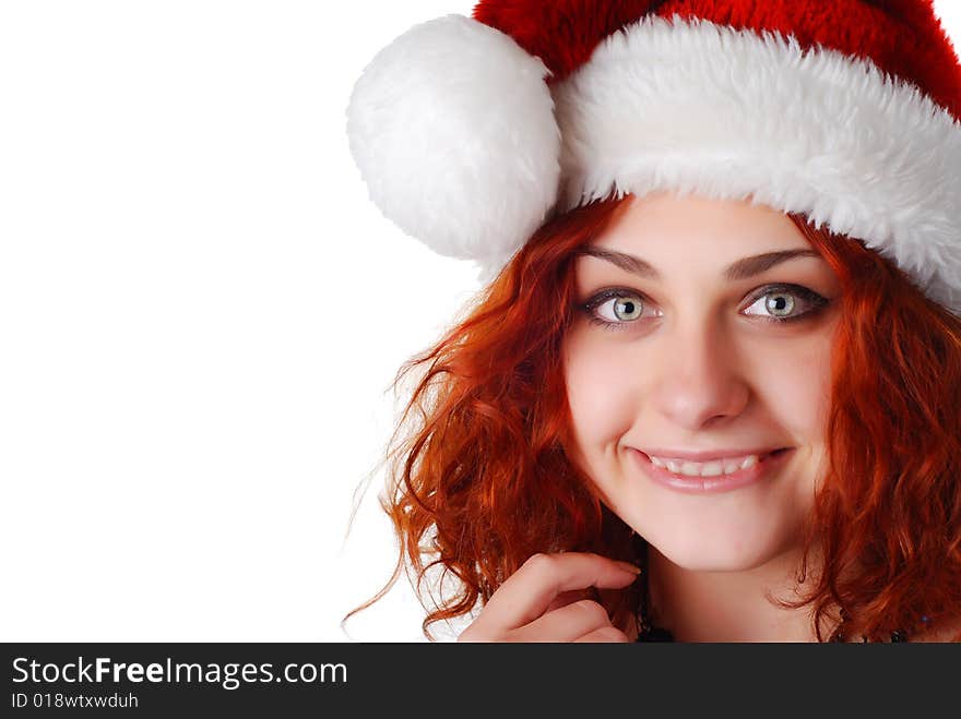 Woman in a christmas hat