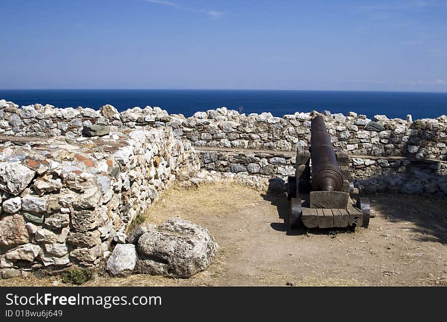 Old Platamonas castle in Greece. Old Platamonas castle in Greece