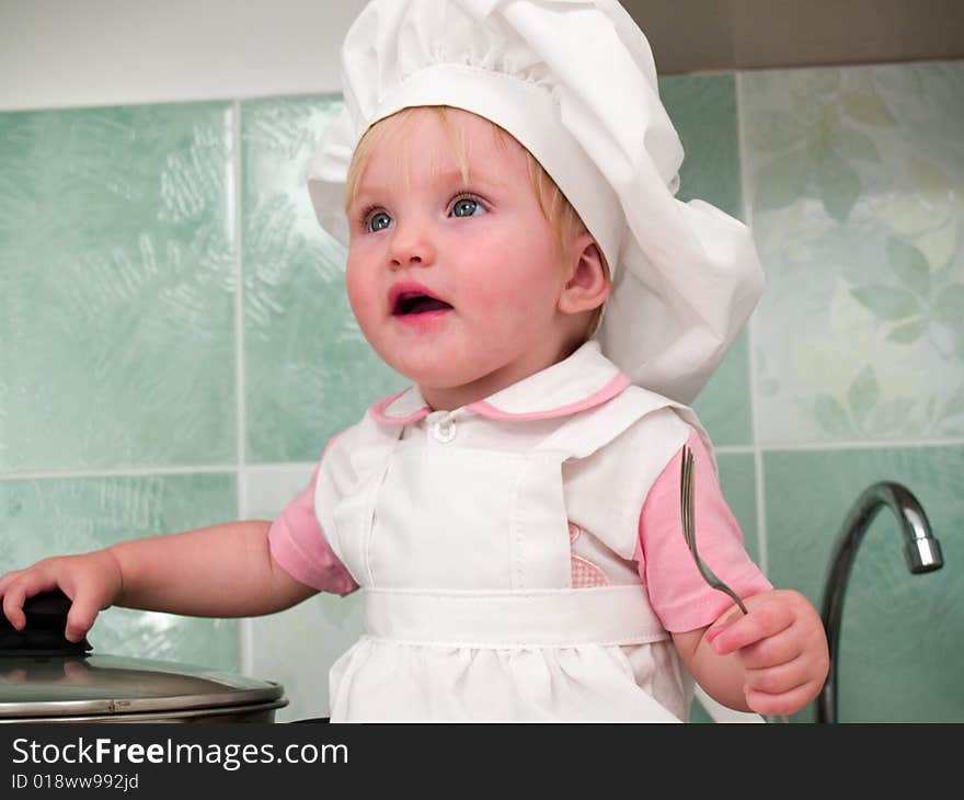 Girl On Kitchen