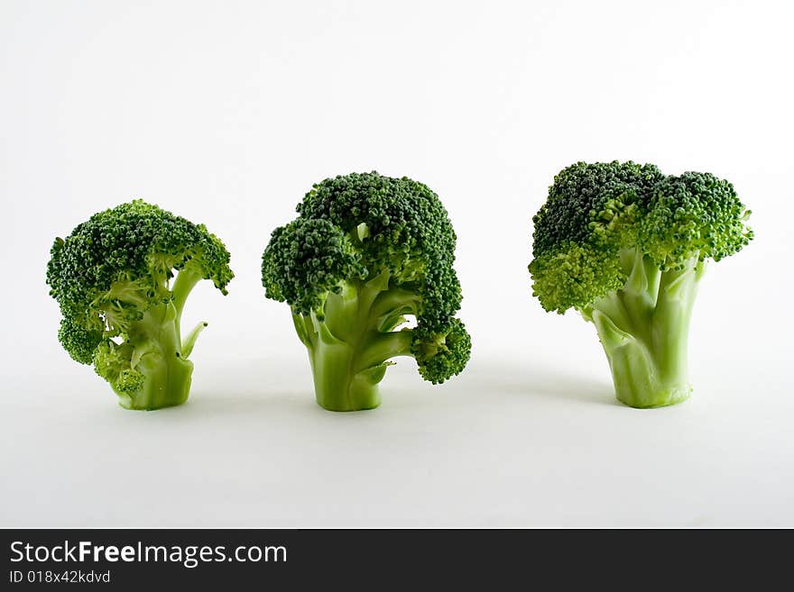 Three Broccoli Stalks