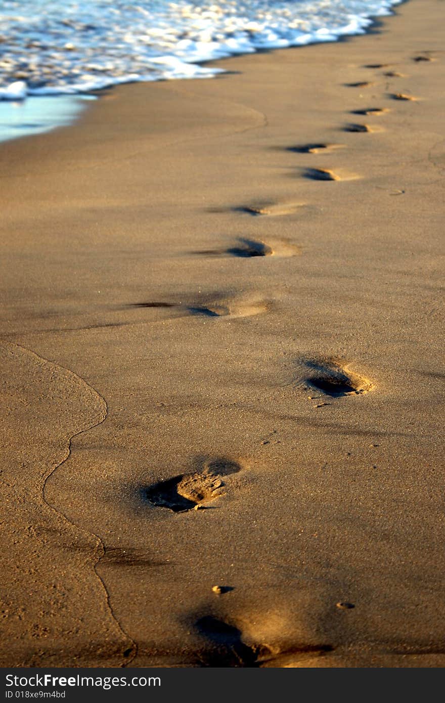 Footsteps on the beach