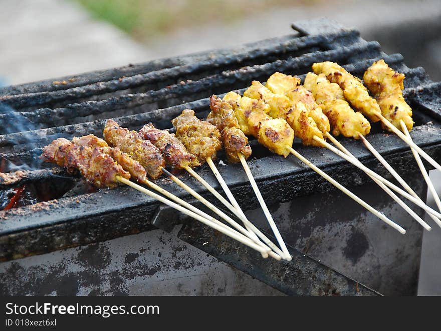 Chicken Satay or Sate. Typical Malaysian food. Chicken Satay or Sate. Typical Malaysian food.