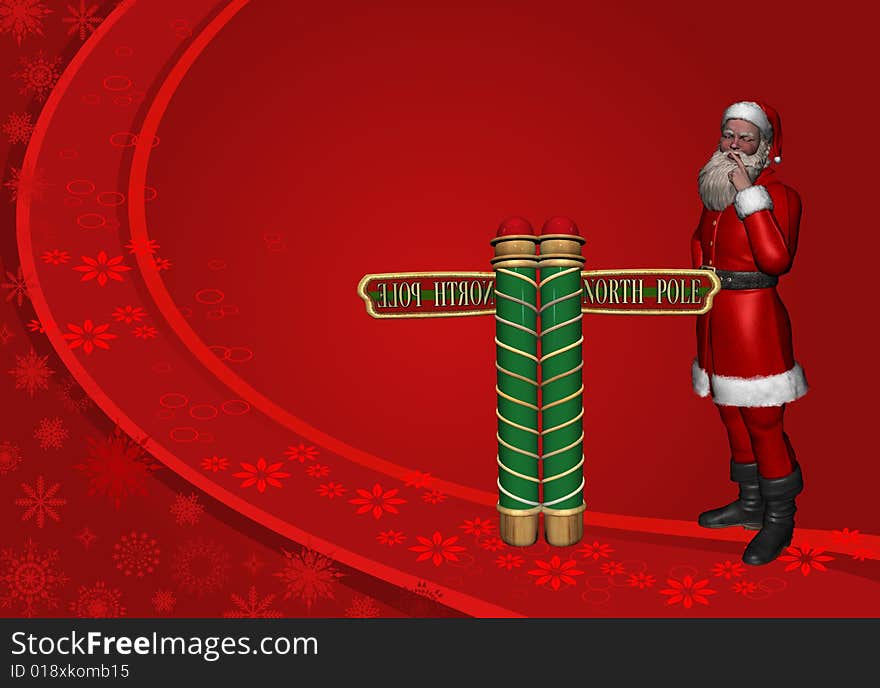 Santa Claus Christmas design illustration on dark red background. Santa Claus Christmas design illustration on dark red background